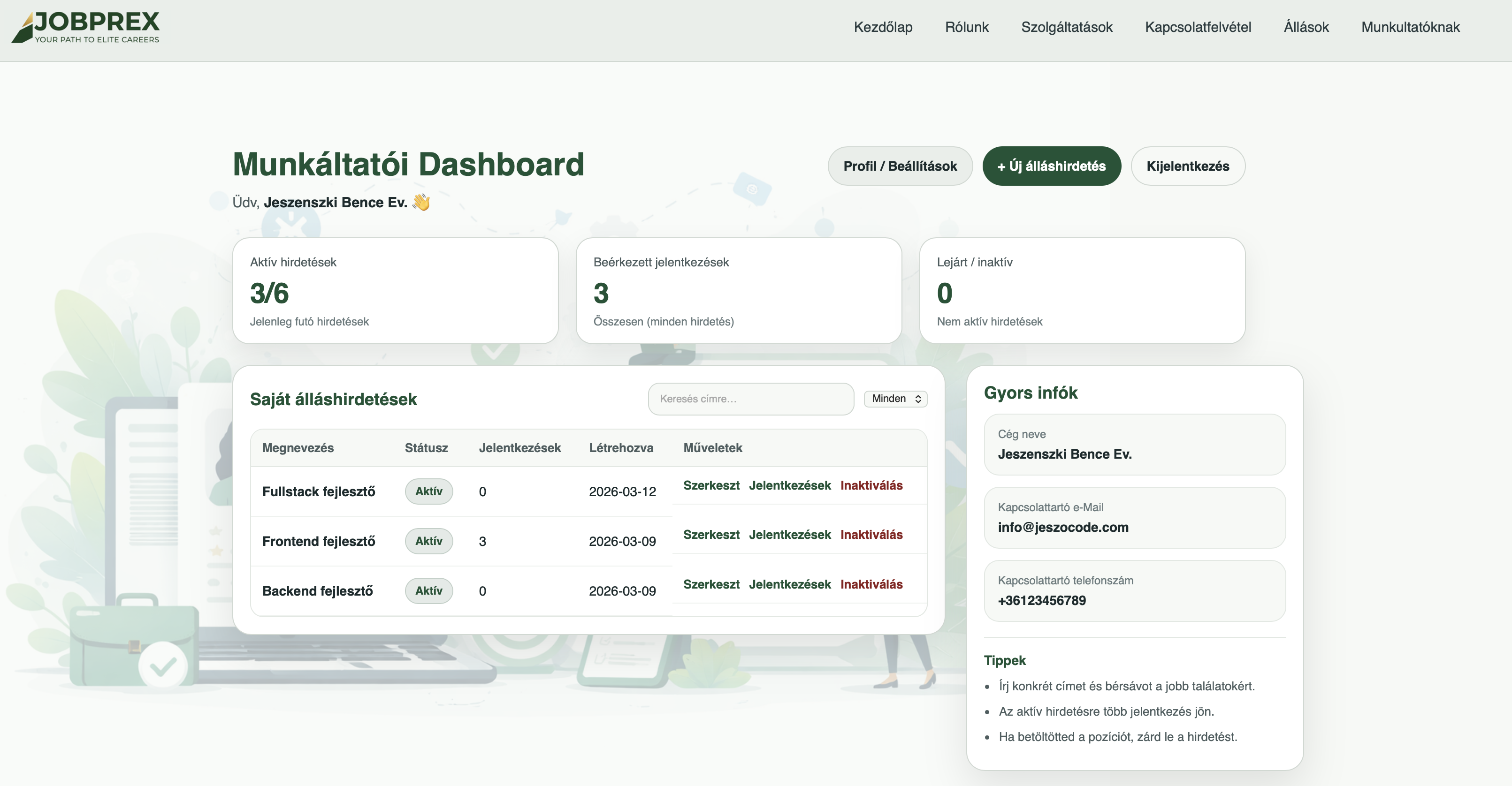 JeszoSlot dashboard preview